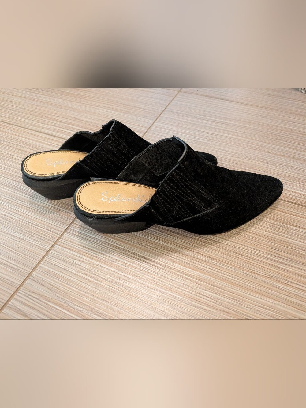 Splendid Black Slip-On Suede Mules